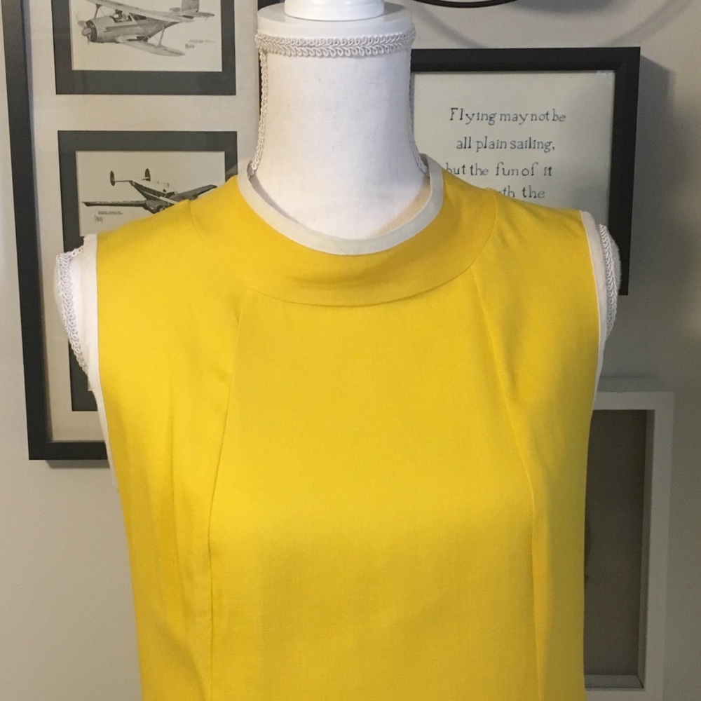 Vintage 60s Sunny Yellow Mod Dress - Picture 2 of 5